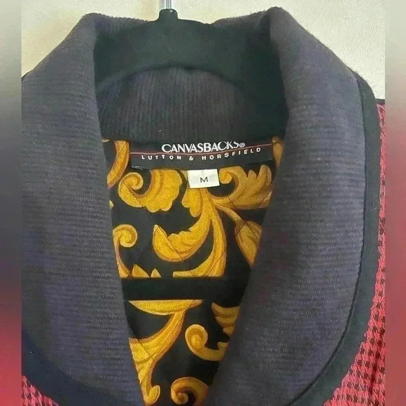 Vintage CANVASBACKS LUTTON & HORSFIELD Red Black Buffalo Plaid Jacket Medium - Picture 4 of 7